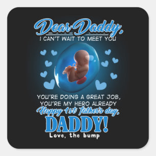 Papa Gift Beste papa, gelukkige eerste Vaderdag Vierkante Sticker