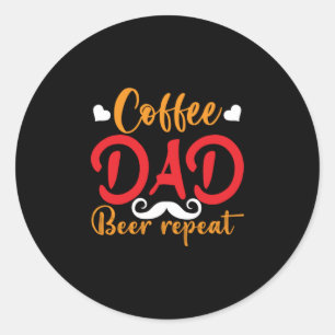 Papa Gift Coffee Pap Beer Herhaal Ronde Sticker