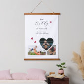 Papa Gift Creëer Your Ewn 3 Photo Collage Hangend Wandkleed (Slaapkamer)