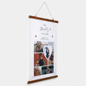 Papa Gift Creëer Your Ewn 6 Photo Collage Hangend Wandkleed (Gebogen)
