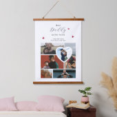 Papa Gift Creëer Your Ewn 6 Photo Collage Hangend Wandkleed (Slaapkamer)