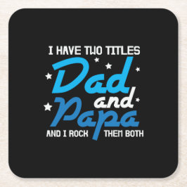 Papa Gift Dad en Papa I Rock Kartonnen Onderzetters