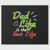 Papa Gift Dad Life is het beste leven Cadeaupapier (Vlak)