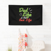 Papa Gift Dad Life is het beste leven Spandoek (Insitu)