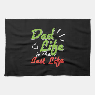 Papa Gift Dad Life is het beste leven Theedoek
