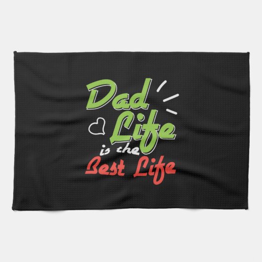 Papa Gift Dad Life is het beste leven Theedoek (Horizontaal)