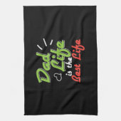 Papa Gift Dad Life is het beste leven Theedoek (Verticaal)