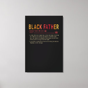 Papa Gift   Definitie Papa Black Father Gift Canvas Afdruk