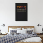 Papa Gift | Definitie Papa Black Father Gift Canvas Afdruk (Insitu (Slaapkamer))
