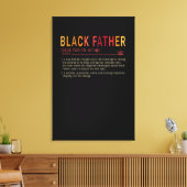 Papa Gift | Definitie Papa Black Father Gift Canvas Afdruk (Insitu (Woonkamer))