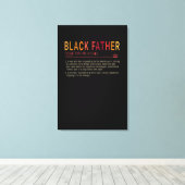 Papa Gift | Definitie Papa Black Father Gift Canvas Afdruk (Insitu (Houten vloer))