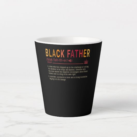 Papa Gift | Definitie Papa Black Father Gift Latte Mok (Voorkant)