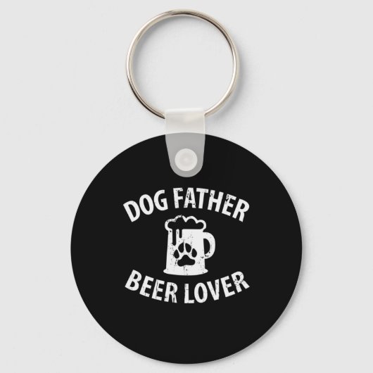 Papa Gift Dog Vader Beer Lover Sleutelhanger (Voorkant)