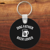 Papa Gift Dog Vader Beer Lover Sleutelhanger (Voorkant)