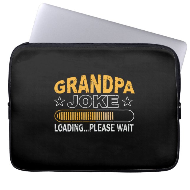 Papa Gift Grandpa Loading Alsjeblieft Laptop Sleeve (Voorkant)
