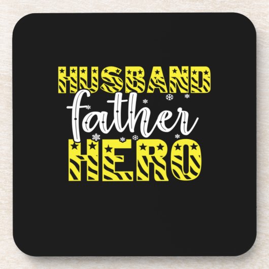 papa Gift Husband vader Hero Bier Onderzetter (Voorkant)