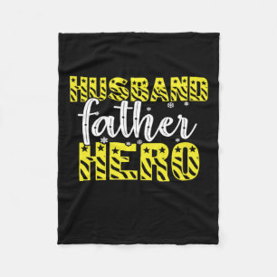 papa Gift Husband vader Hero Fleece Deken