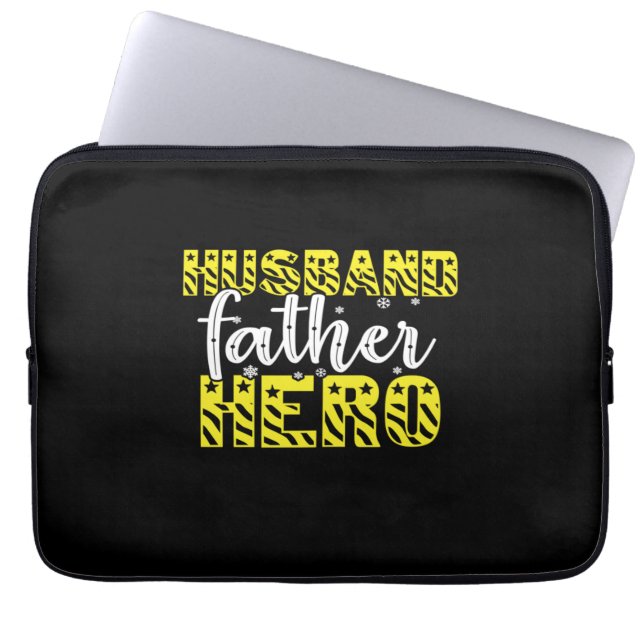 papa Gift Husband vader Hero Laptop Sleeve (Voorkant)