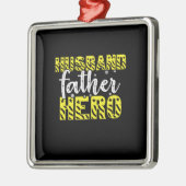 papa Gift Husband vader Hero Metalen Ornament (Links)