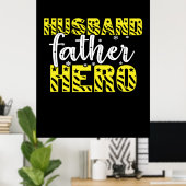 papa Gift Husband vader Hero Poster (Thuiskantoor)