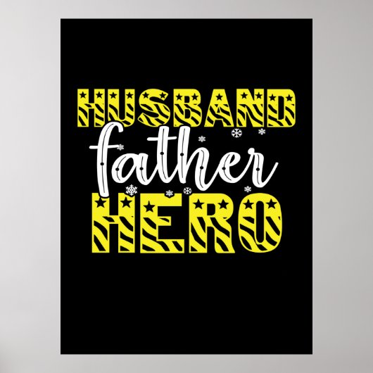 papa Gift Husband vader Hero Poster (Voorkant)