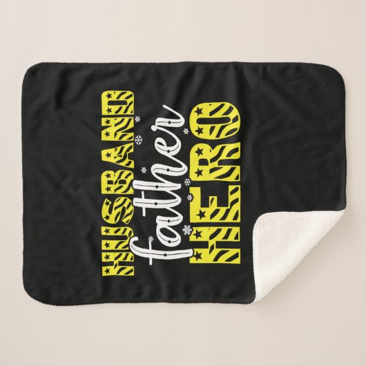 papa Gift Husband vader Hero Sherpa Deken (Voorkant (horizontaal))