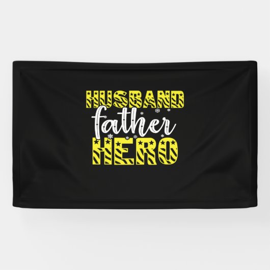 papa Gift Husband vader Hero Spandoek (Horizontaal)