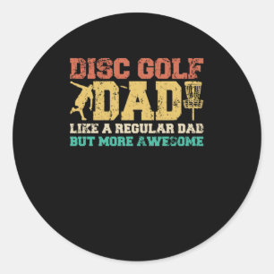 Papa Gift Idea Vaderdag Disc Golf Dad Retro Ronde Sticker