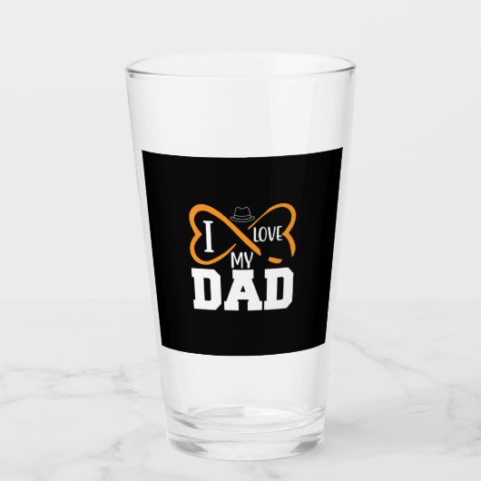 Papa Gift Ik hou van mijn vader Glas (Voorkant)