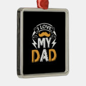 Papa Gift Ik hou van mijn vader Metalen Ornament (Rechts)