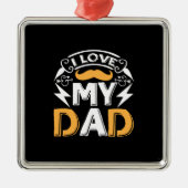 Papa Gift Ik hou van mijn vader Metalen Ornament (Voorkant)