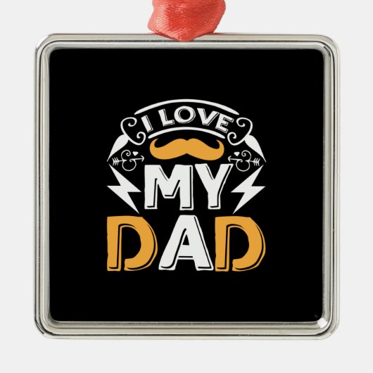 Papa Gift Ik hou van mijn vader Metalen Ornament (Voorkant)