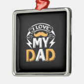 Papa Gift Ik hou van mijn vader Metalen Ornament (Links)