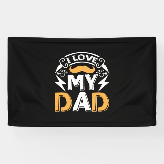 Papa Gift Ik hou van mijn vader Spandoek (Horizontaal)