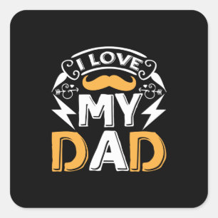 Papa Gift Ik hou van mijn vader Vierkante Sticker