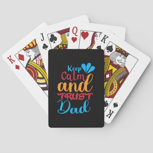 Papa Gift Keep Calm's Trust Dad Pokerkaarten (Achterkant)