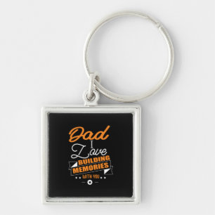Papa Gift Love Building Memories with You Sleutelhanger