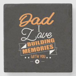 Papa Gift Love Building Memories with You Stenen Onderzetter