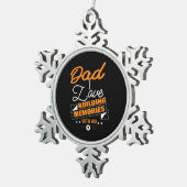 Papa Gift Love Building Memories with You Tin Sneeuwvlok Ornament (Rechts)