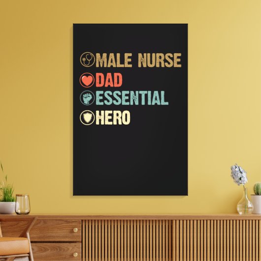 Papa Gift | Mannelijke zusters. Papa. Essentieel. Canvas Afdruk (Insitu (Woonkamer))