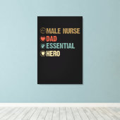 Papa Gift | Mannelijke zusters. Papa. Essentieel.  Canvas Afdruk (Insitu (Houten vloer))