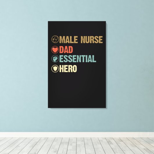 Papa Gift | Mannelijke zusters. Papa. Essentieel. Canvas Afdruk (Insitu (Houten vloer))