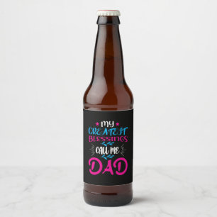 Papa Gift Mijn grootste zegeningen noemen me papa Bier Etiket