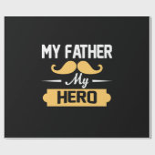 Papa Gift Mijn vader Mijn Hero Cadeaupapier (Vlak)