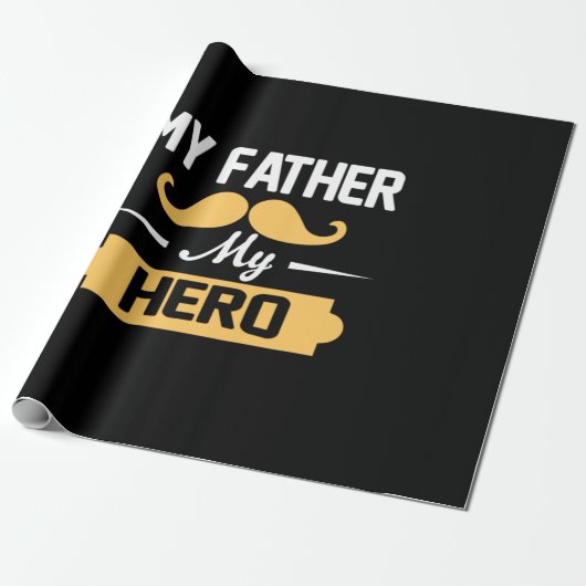 Papa Gift Mijn vader Mijn Hero Cadeaupapier (Uitgerold)