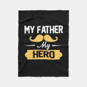 Papa Gift Mijn vader Mijn Hero Fleece Deken (Voorkant)