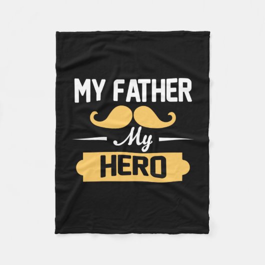 Papa Gift Mijn vader Mijn Hero Fleece Deken (Voorkant)