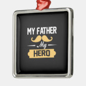 Papa Gift Mijn vader Mijn Hero Metalen Ornament (Links)