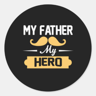 Papa Gift Mijn vader Mijn Hero Ronde Sticker
