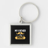 Papa Gift Mijn vader Mijn Hero Sleutelhanger (Voorkant)